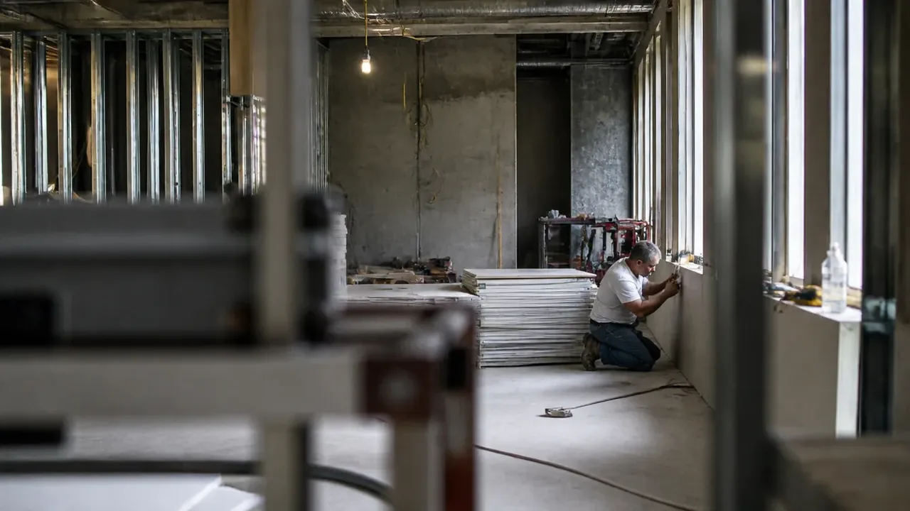 A build-out scene illustrating the vascular logic, shot through soft foreground focus