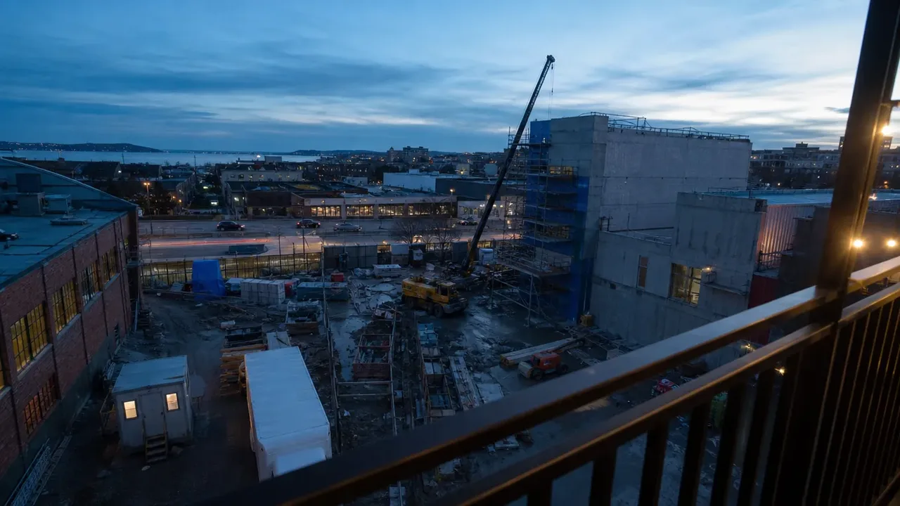 A wide view from above of a hospitality build-out, illustrating the soft-opening playbook